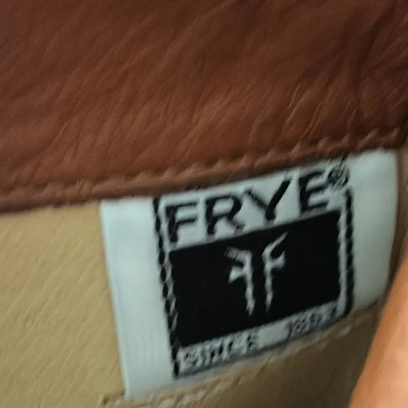 Frye sz 7 Phillip Riding boots cognac leather side zip great pre owned condition - Picture 6 of 10